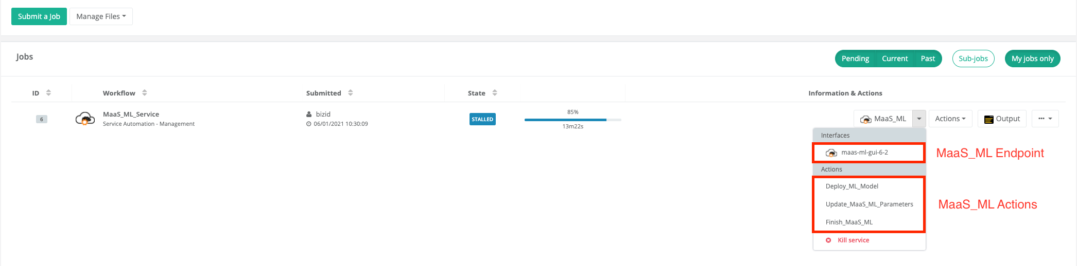 MaaS ML Workflow Management