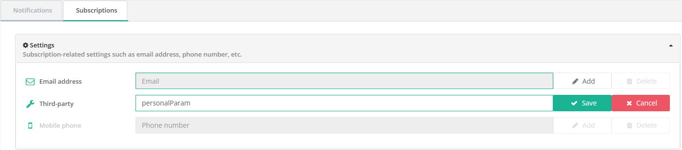 notification third party input