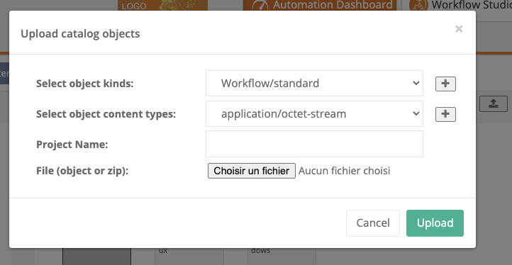 upload catalog objects
