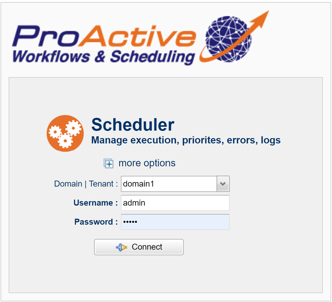 Scheduler Portal login using Domains