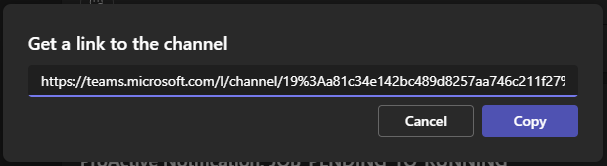 teams copy channel